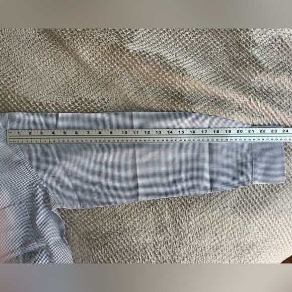 Brioni Made in Italy Dress Shirt Men’s XL 22” P2P – Gray Micro-Check Luxury NWOT - Picture 7 of 15